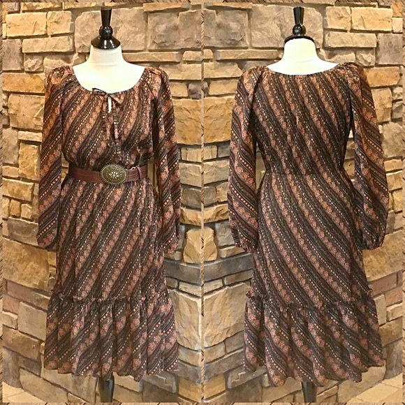 Tracy Dresses & Skirts - Vintage Western Boho Gypsy Midi Dress